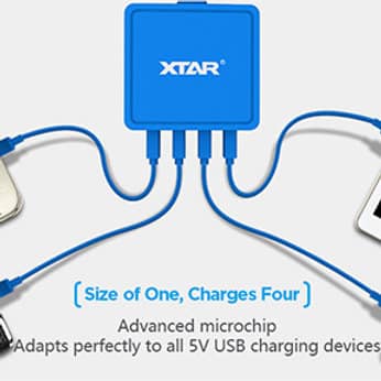 XTAR 4U USB Hub Batteries 4