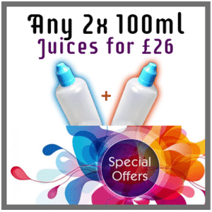 2 x 100ml E-Liquid Bottles for £26 Deals, Offers & Samples