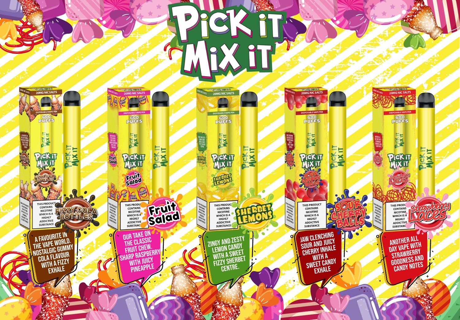 Pick It Mix It Disposable Pods 20mg 600 Puffs